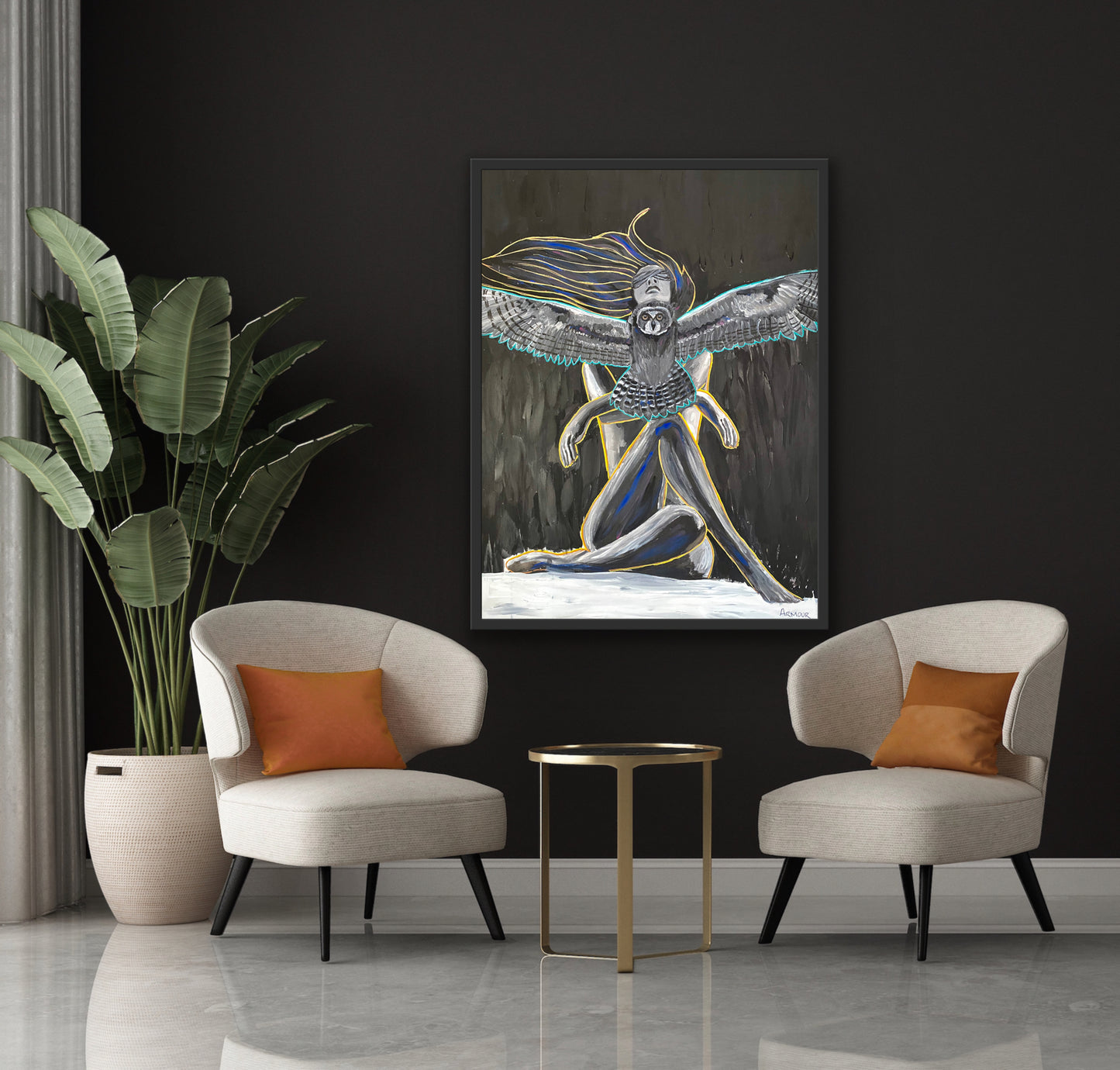 Pueo, 48" x 36"