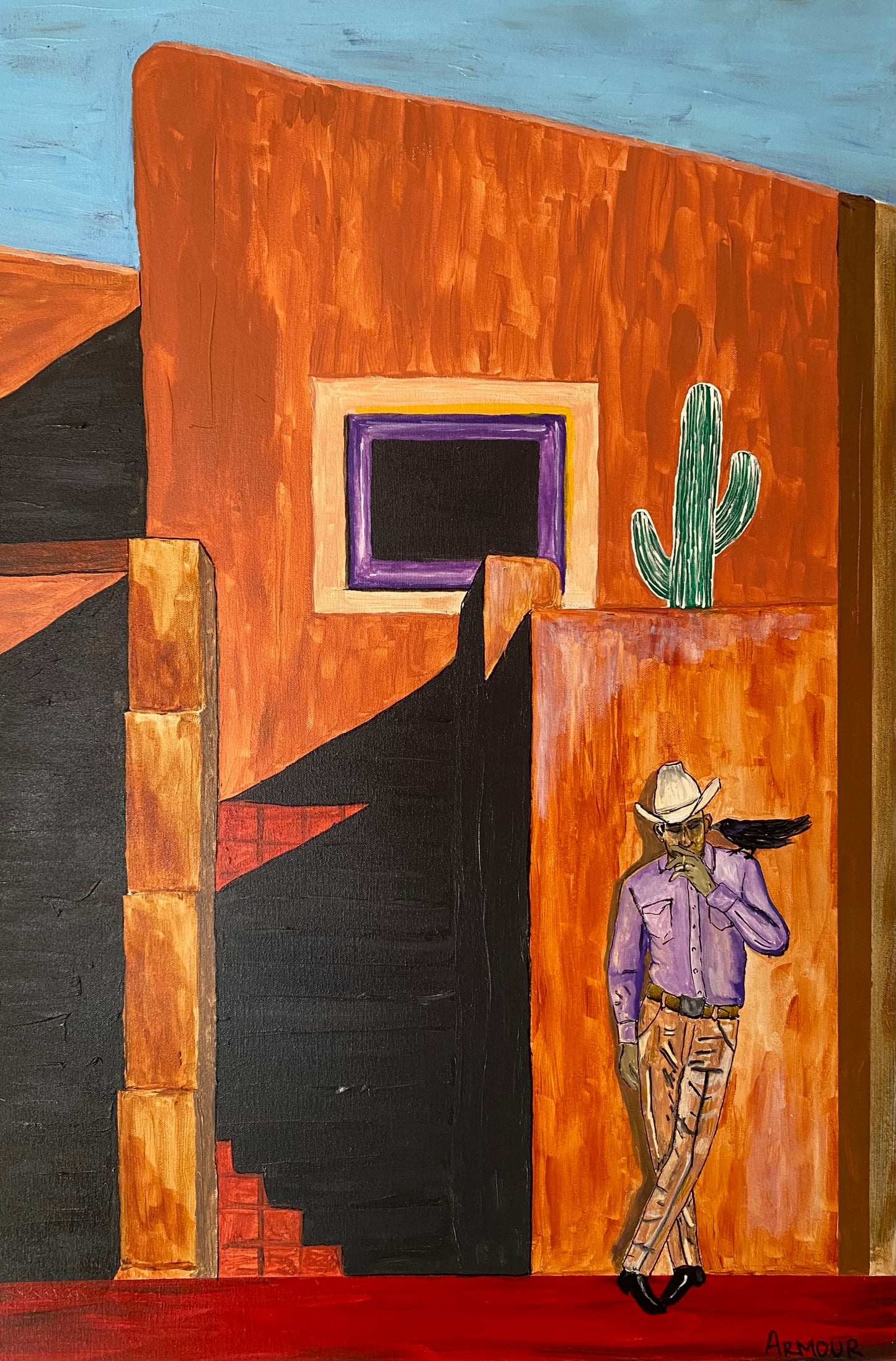 Adobe Cowboy, 36" x 24"